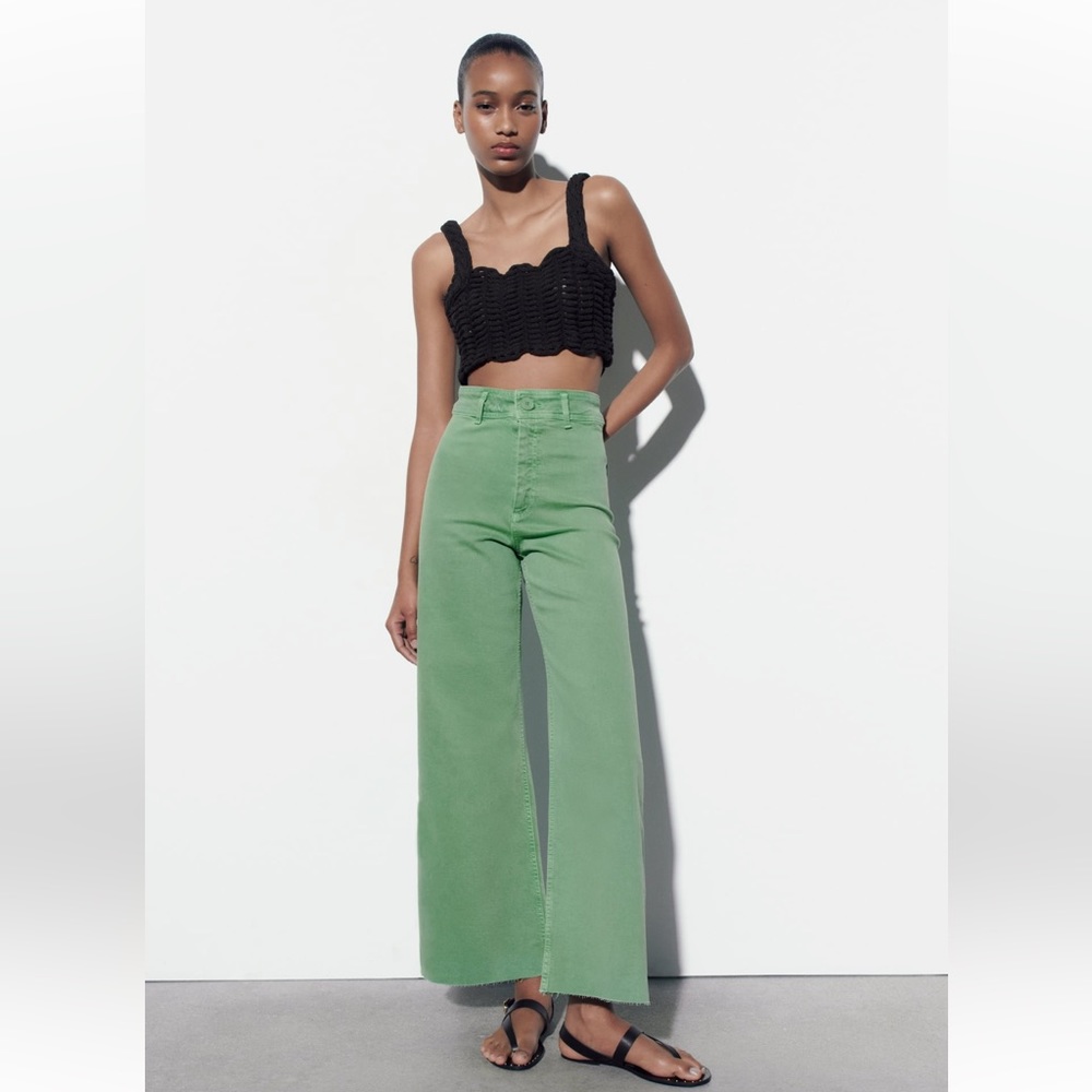 ZARA HIGH WAISTED ZW SAILOR STRAIGHT JEANS - Picture 2 of 11